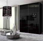 Diyas Ella 8 Light Pendant Light in Polished Chrome with Crystal and Black Shade