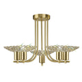Diyas Ellen 5 Light Semi Flush Ceiling Light in Satin Brass with Crystal