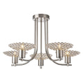 Diyas Ellen 5 Light Semi Flush Ceiling Light in Satin Nickel with Crystal