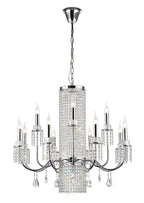 Diyas Emily 13 Light Pendant Light in Polished Chrome with Crystal