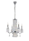 Diyas Emily 4 Light Pendant Light in Polished Chrome with Crystal