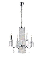 Diyas Emily 4 Light Pendant Light in Polished Chrome with Crystal