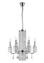 Diyas Emily 7 Light Pendant Light in Polished Chrome with Crystal