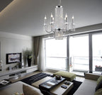 Diyas Emily 7 Light Pendant Light in Polished Chrome with Crystal