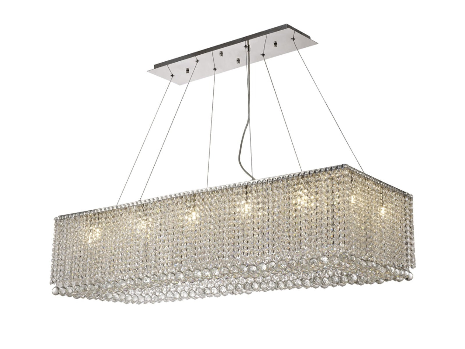 Diyas Empire 14 Light Bar Pendant Light in Polished Chrome with Crystal