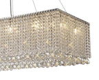 Diyas Empire 14 Light Bar Pendant Light in Polished Chrome with Crystal