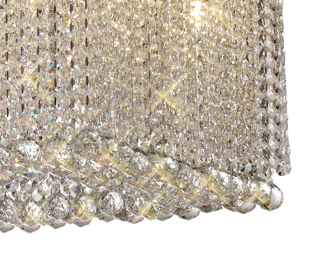 Diyas Empire 14 Light Bar Pendant Light in Polished Chrome with Crystal