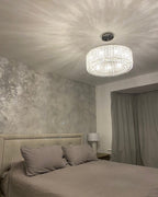 Diyas Empire 9 Light Pendant Light in Polished Chrome with Crystal