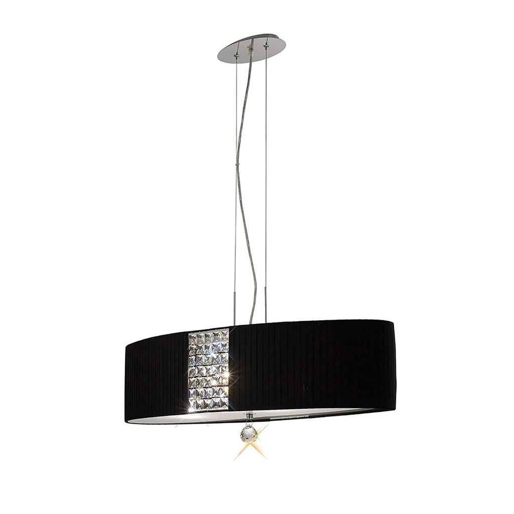 Diyas Evelyn Ceiling Light in Black with Crystal Decoration