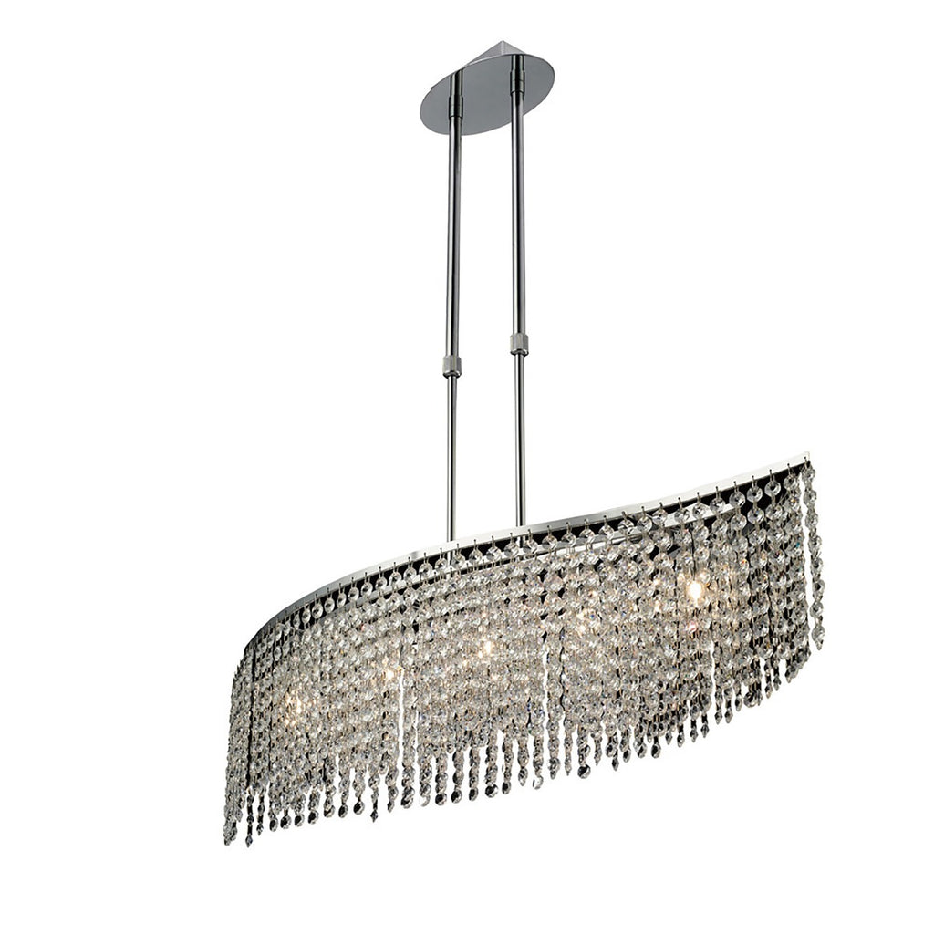 Diyas Fabio 5 Light Pendant Light in Polished Chrome with Crystal