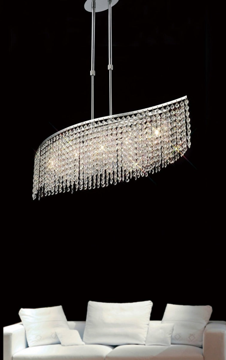 Diyas Fabio 5 Light Pendant Light in Polished Chrome with Crystal