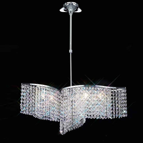 Diyas Fabio 6 Light Semi Flush Ceiling Light in Polished Chrome with Crystal