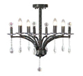 Diyas Fiore 4 Light Semi Flush Ceiling Light in Black Chrome with Crystal