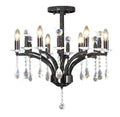 Diyas Fiore 6 Light Semi Flush Ceiling Light in Black Chrome with Crystal
