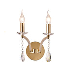 Diyas Fiore Double Wall Light in French Gold with Crystal