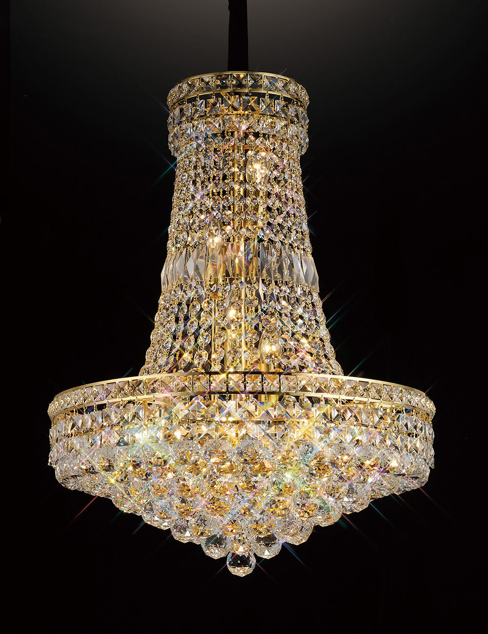 Diyas Frances 14 Light Pendant Light in Gold with Crystal