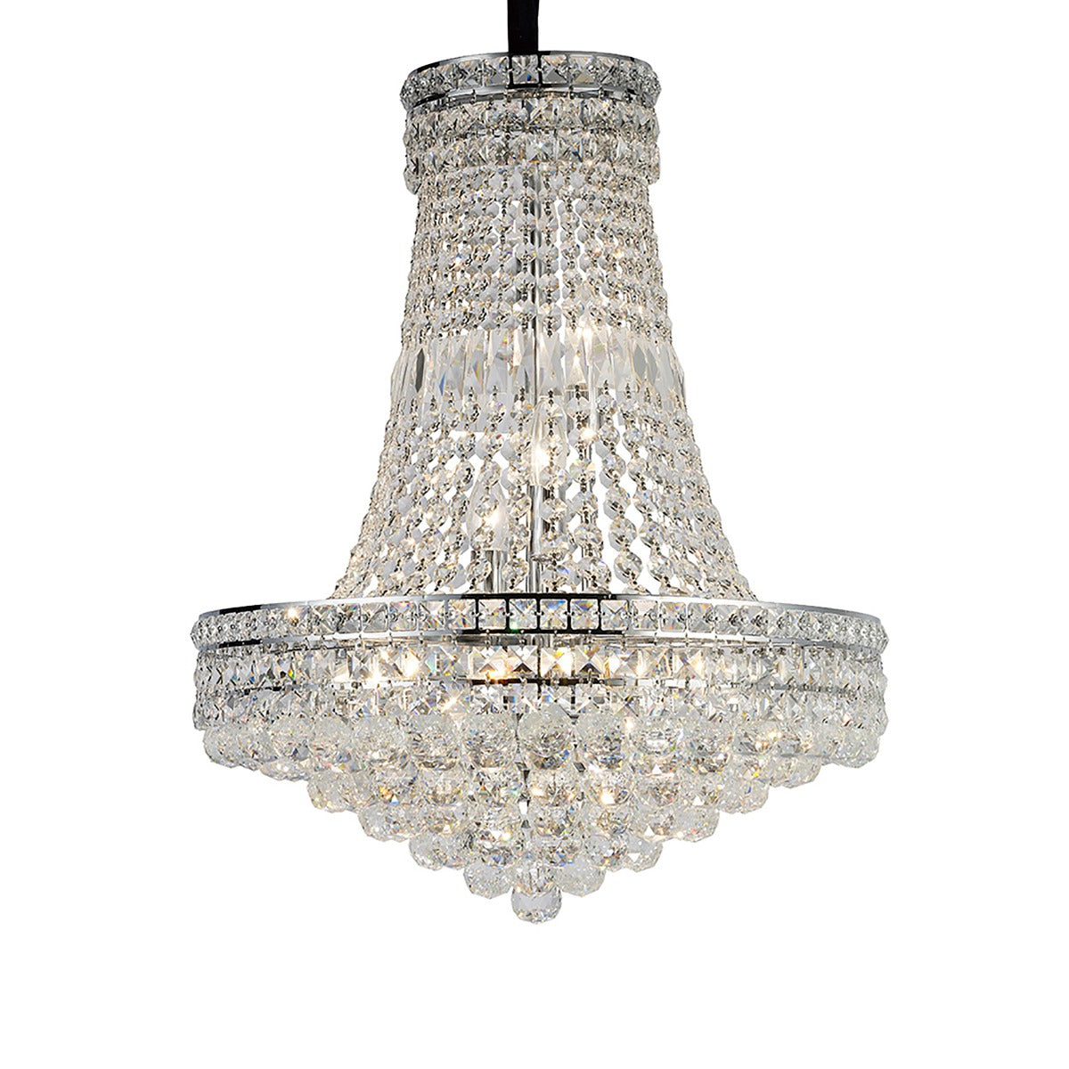 Diyas Frances 14 Light Pendant Light in Polished Chrome with Crystal