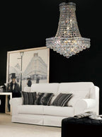 Diyas Frances 14 Light Pendant Light in Polished Chrome with Crystal