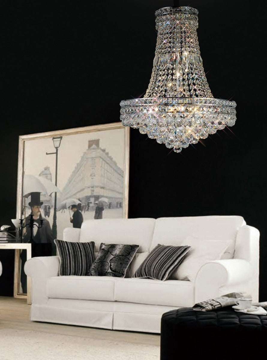 Diyas Frances 14 Light Pendant Light in Polished Chrome with Crystal