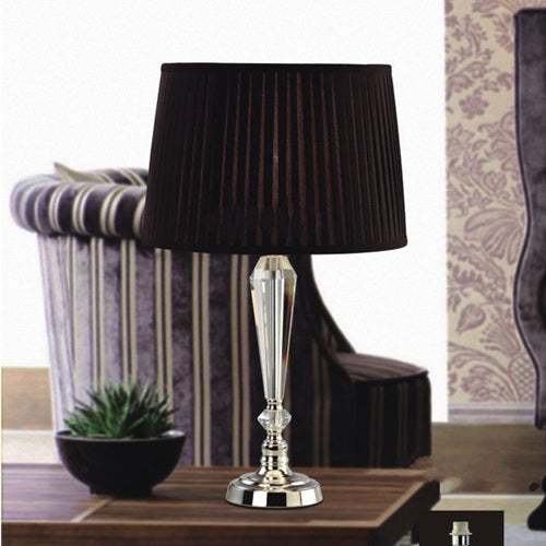 Diyas Freya 1 Light Table Lamp in Silver Finish with Crystal