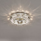 Diyas Galaxy Round Recessed Downlight in Polished Chrome with Crystal