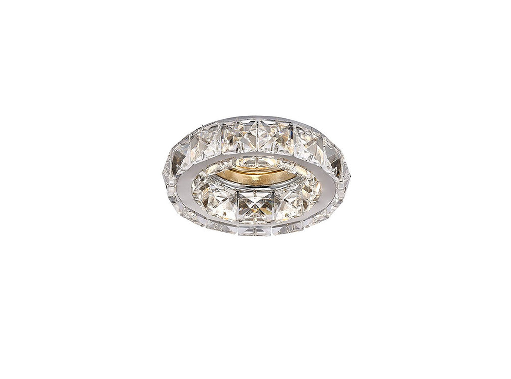Diyas Galaxy Round Recessed Downlight in Polished Chrome with Crystal