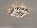 Diyas Galaxy Square Recessed Downlight in Polished Chrome with Crystal