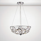 Diyas Galilea 4 Light Pendant Light in Polished Chrome with Crystal