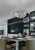 Diyas Galilea 6 Light Pendant Light in Polished Chrome with Crystal