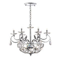 Diyas Galilea 9 Light Pendant Light in Polished Chrome with Crystal