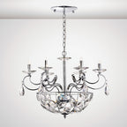 Diyas Galilea 9 Light Pendant Light in Polished Chrome with Crystal