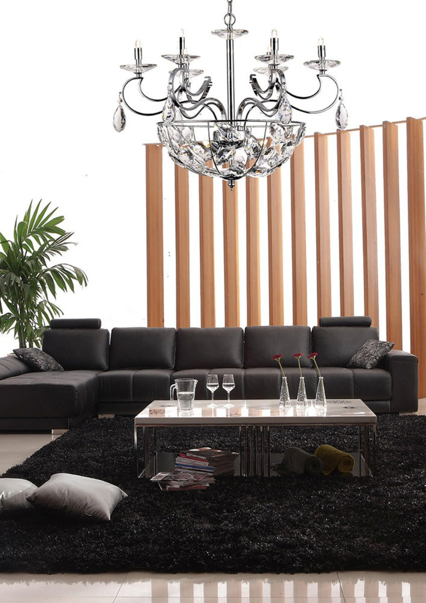 Diyas Galilea 9 Light Pendant Light in Polished Chrome with Crystal