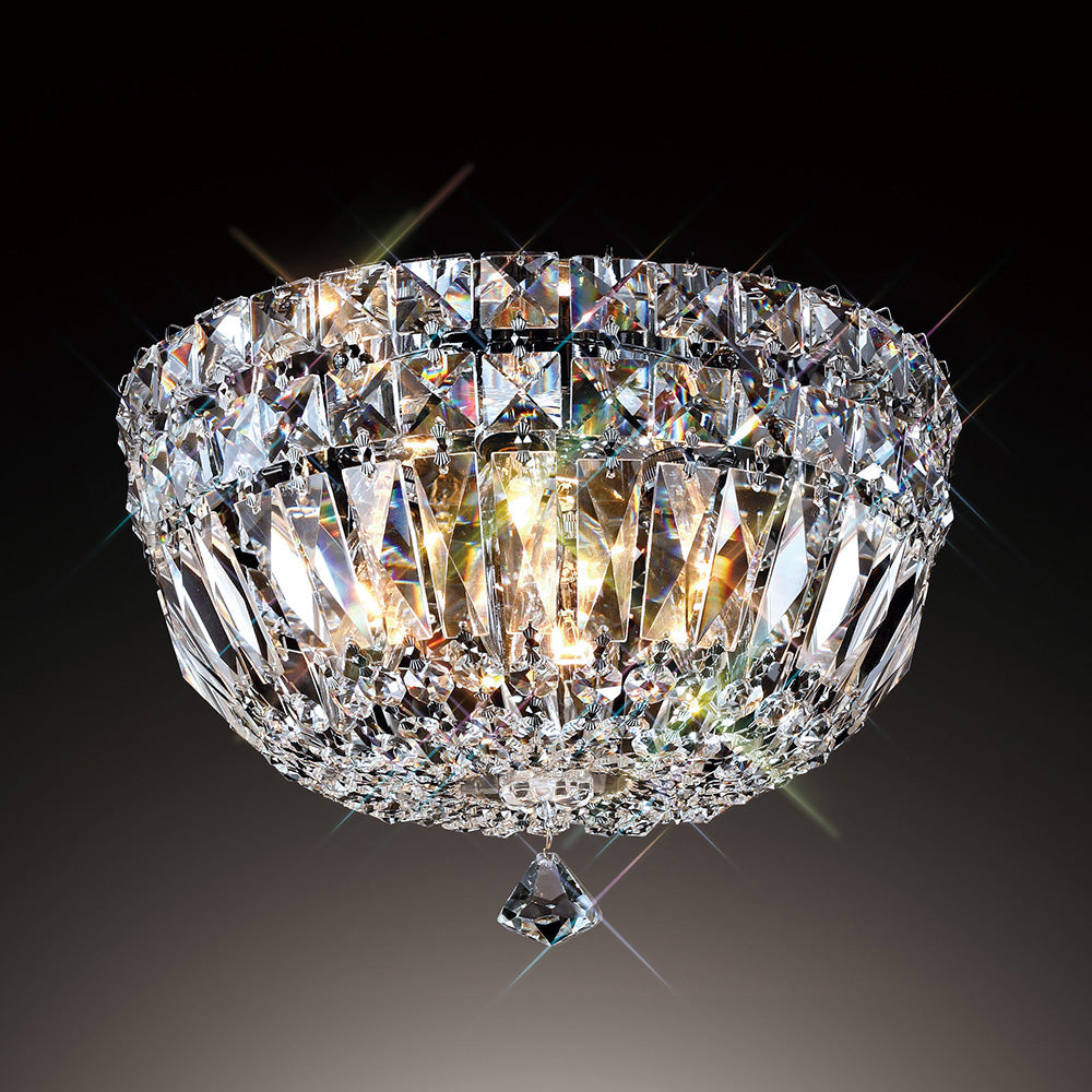 Diyas Georgina 4 Light Flush Ceiling Light in Polished Chrome with Crystal