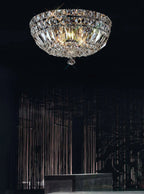Diyas Georgina 4 Light Flush Ceiling Light in Polished Chrome with Crystal