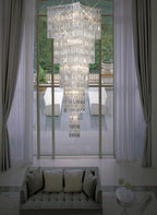 Diyas Gianni 15 Light Tall Pendant Light in Polished Chrome with Crystal