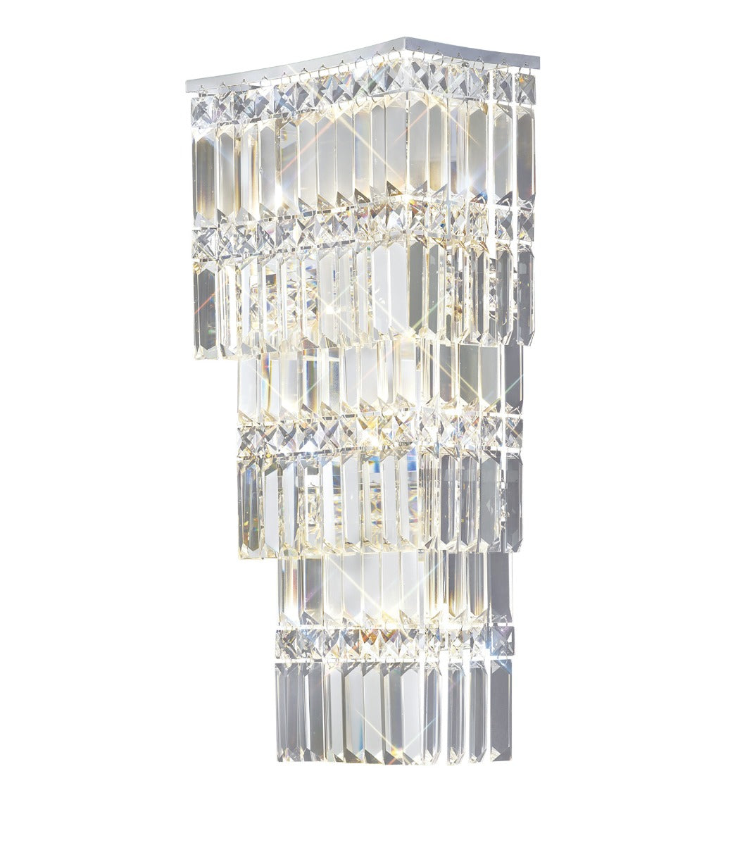 Diyas Gianni 4 Light Wall Light in Polished Chrome with Crystal