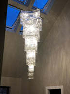 Diyas Gianni 15 Light Tall Pendant Light in Polished Chrome with Crystal