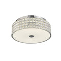 Diyas Hawthorne Round Flush Ceiling Light in Polished Chrome with Crystal