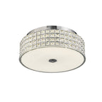 Diyas Hawthorne Round Flush Ceiling Light in Polished Chrome with Crystal
