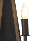 Diyas Hilton 2 Light Wall Light in Satin Black with Dark Grey Wood