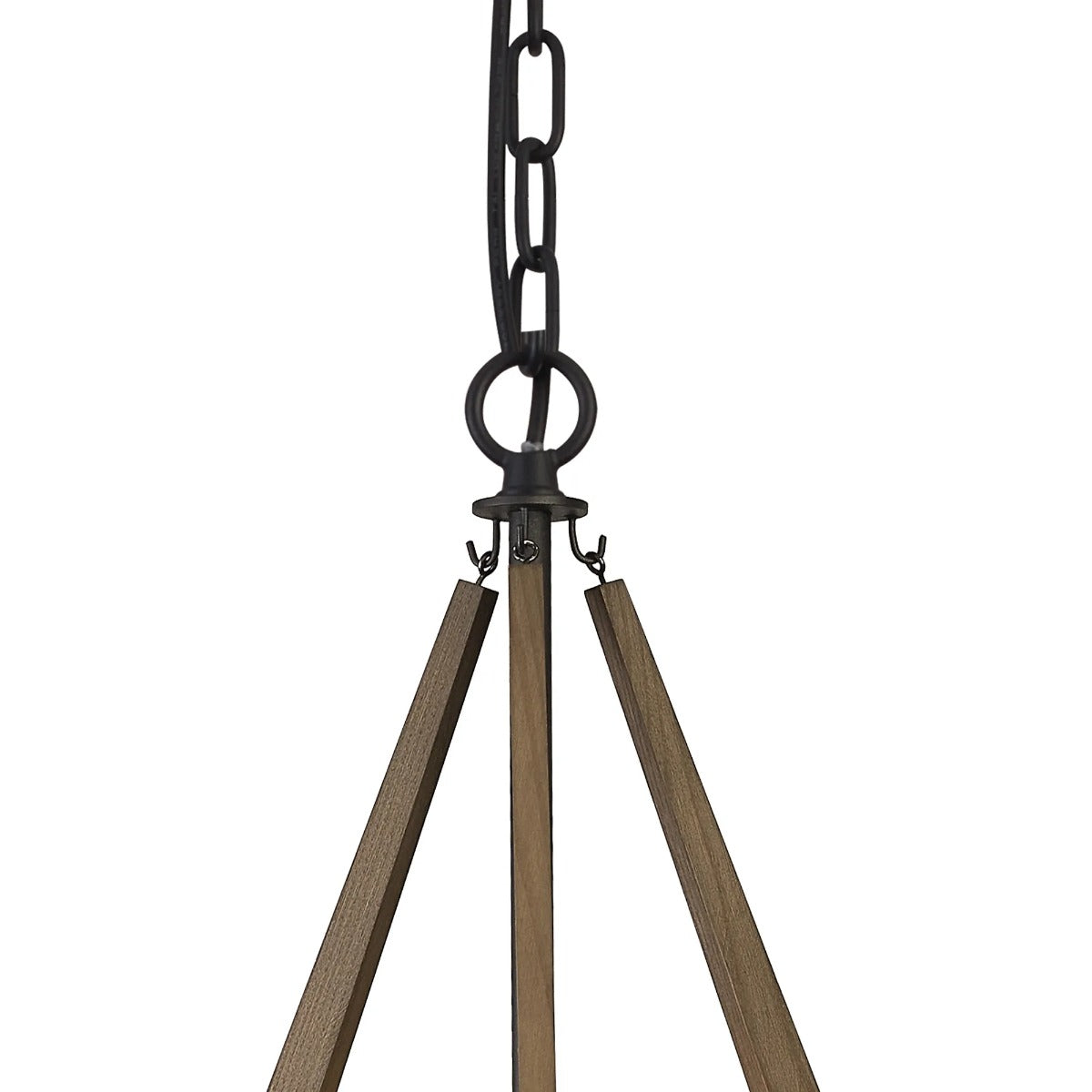 Diyas Hilton 3 Light Tetragonal Pendant Light in Satin Black with Dark Grey Wood