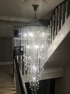 Diyas Inina 15 Light Tall Pendant Light in Polished Chrome with Crystal