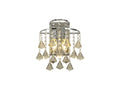 Diyas Inina 2 Light Switched Wall Light in Polished Chrome with Crystal