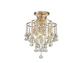 Diyas Inina 4 Light Ceiling Light in French Gold with Crystal
