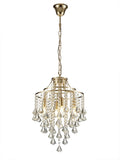Diyas Inina 4 Light Pendant Light in French Gold with Crystal