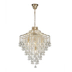 Diyas Inina 7 Light Pendant Light in French Gold with Crystal
