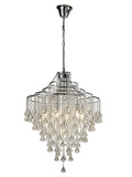 Diyas Inina 7 Light Pendant Light in Polished Chrome with Crystal