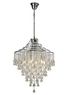 Diyas Inina 7 Light Pendant Light in Polished Chrome with Crystal
