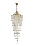 Diyas Inina 9 Light Tall Pendant Light in French Gold with Crystal