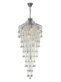 Diyas Inina 9 Light Tall Pendant Light in Polished Chrome with Crystal